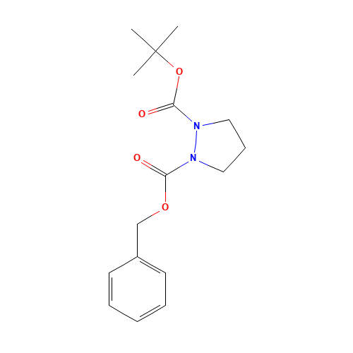 2-O-benzyl 1-O-tert-butyl pyrazolidine-1,2-dicarboxylate (CAS: 57699-89-5) - Chemical Structure and Molecular Formula 