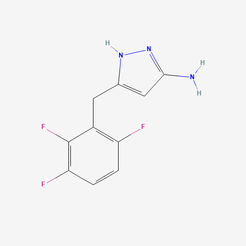5-[(2,3,6-trifluorophenyl)methyl]-1H-pyrazol-3-amine (CAS: 1290181-38-2) - Chemical Structure and Molecular Formula 