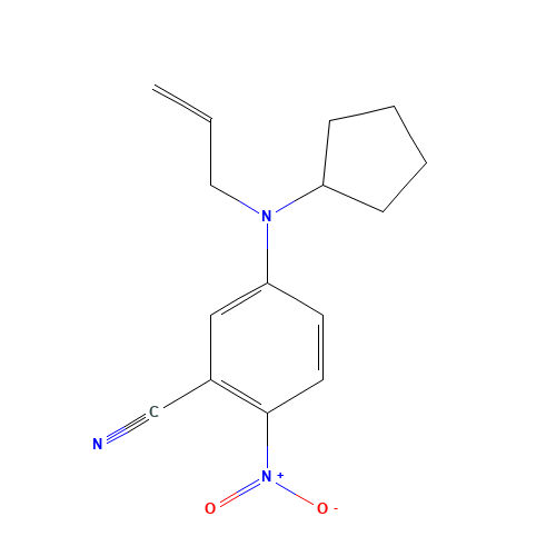 5-[cyclopentyl(prop-2-enyl)amino]-2-nitrobenzonitrile (CAS: 821776-46-9) - Chemical Structure and Molecular Formula 
