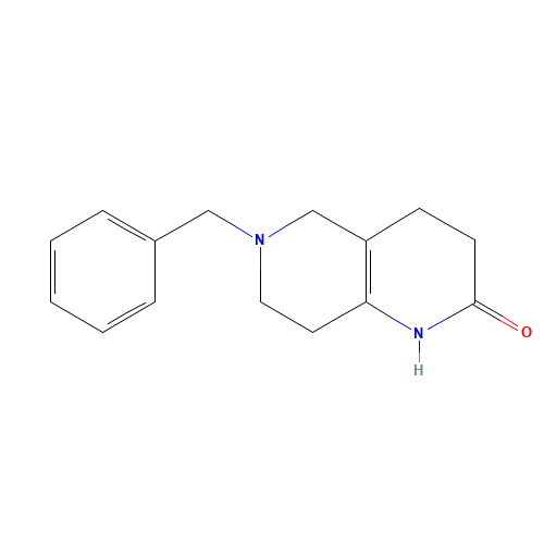 6-benzyl-1,3,4,5,7,8-hexahydro-1,6-naphthyridin-2-one (CAS: 210539-03-0) - Chemical Structure and Molecular Formula 