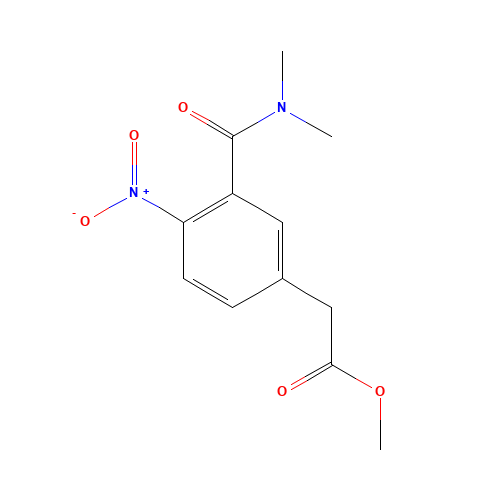 methyl 2-[3-(dimethylcarbamoyl)-4-nitrophenyl]acetate (CAS: 594844-71-0) - Chemical Structure and Molecular Formula 