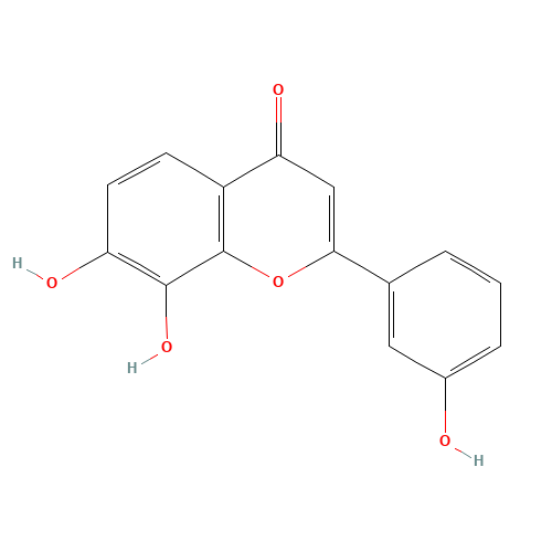 7,8-dihydroxy-2-(3-hydroxyphenyl)chromen-4-one (CAS: 137502-84-2) - Chemical Structure and Molecular Formula 