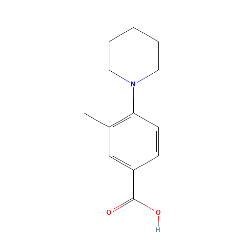 3-methyl-4-piperidin-1-ylbenzoic acid (CAS: 944895-26-5) - Chemical Structure and Molecular Formula 