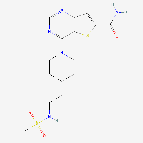 4-[4-[2-(methanesulfonamido)ethyl]piperidin-1-yl]thieno[3,2-d]pyrimidine-6-carboxamide (CAS: 1431411-66-3) - Related Chemical Product