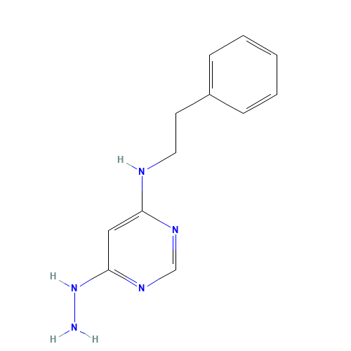 6-hydrazinyl-N-(2-phenylethyl)pyrimidin-4-amine (CAS: 1463509-51-4) - Chemical Structure and Molecular Formula 