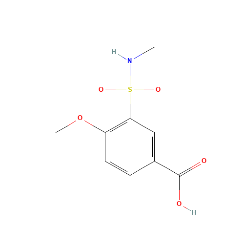 4-methoxy-3-(methylsulfamoyl)benzoic acid (CAS: 576169-99-8) - Chemical Structure and Molecular Formula 