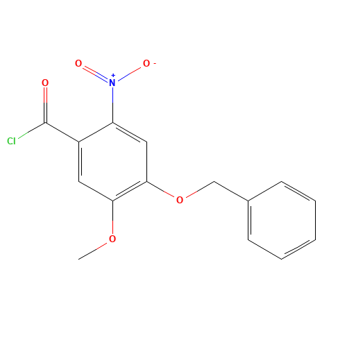 5-methoxy-2-nitro-4-phenylmethoxybenzoyl chloride (CAS: 64154-78-5) - Chemical Structure and Molecular Formula 