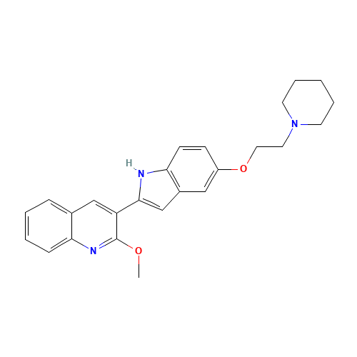 2-methoxy-3-[5-(2-piperidin-1-ylethoxy)-1H-indol-2-yl]quinoline (CAS: 616882-53-2) - Related Chemical Product