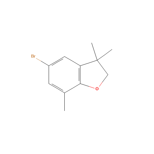 5-bromo-3,3,7-trimethyl-2H-1-benzofuran (CAS: 285549-16-8) - Chemical Structure and Molecular Formula 