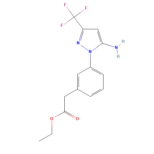 ethyl 2-[3-[5-amino-3-(trifluoromethyl)pyrazol-1-yl]phenyl]acetate (CAS: 897373-39-6) - Related Chemical Product