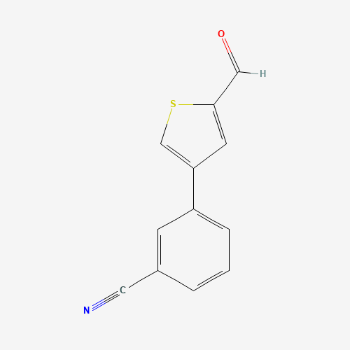 3-(5-formylthiophen-3-yl)benzonitrile (CAS: 893737-05-8) - Chemical Structure and Molecular Formula 