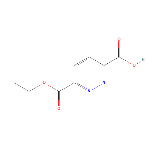 6-ethoxycarbonylpyridazine-3-carboxylic acid (CAS: 604000-34-2) - Chemical Structure and Molecular Formula 