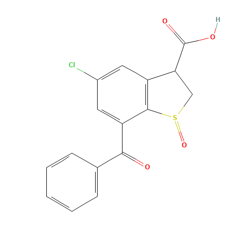 7-benzoyl-5-chloro-1-oxo-2,3-dihydro-1-benzothiophene-3-carboxylic acid (CAS: 93669-98-8) - Related Chemical Product