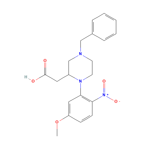 2-[4-benzyl-1-(5-methoxy-2-nitrophenyl)piperazin-2-yl]acetic acid (CAS: 1252646-15-3) - Related Chemical Product