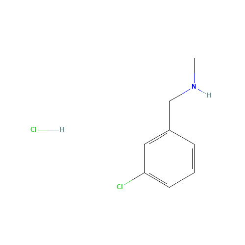 1-(3-chlorophenyl)-N-methylmethanamine;hydrochloride (CAS: 90389-46-1) - Chemical Structure and Molecular Formula 