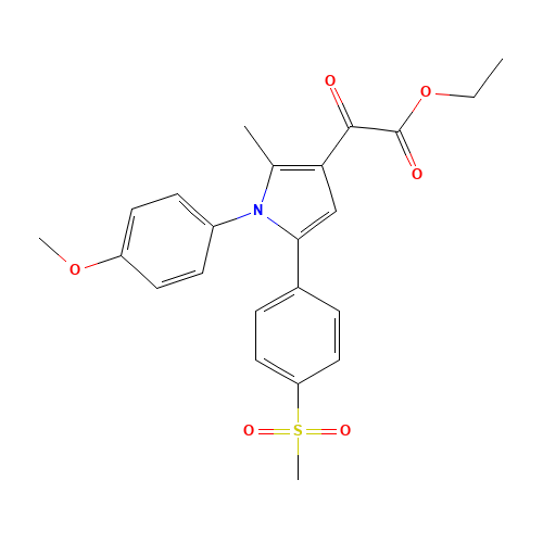 ethyl 2-[1-(4-methoxyphenyl)-2-methyl-5-(4-methylsulfonylphenyl)pyrrol-3-yl]-2-oxoacetate (CAS: 959632-77-0) - Related Chemical Product