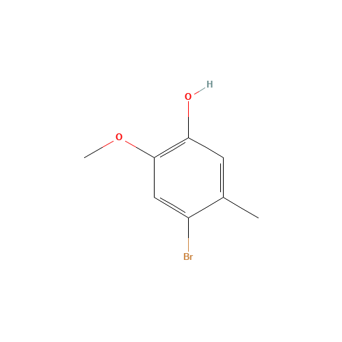 4-bromo-2-methoxy-5-methylphenol (CAS: 40992-09-4) - Chemical Structure and Molecular Formula 