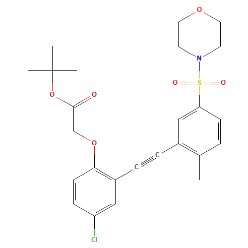 tert-butyl 2-[4-chloro-2-[2-(2-methyl-5-morpholin-4-ylsulfonylphenyl)ethynyl]phenoxy]acetate (CAS: 1240287-57-3) - Related Chemical Product
