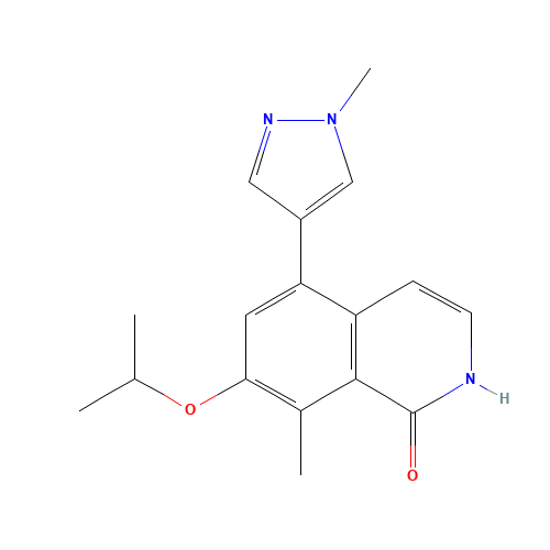 8-methyl-5-(1-methylpyrazol-4-yl)-7-propan-2-yloxy-2H-isoquinolin-1-one (CAS: 1616289-94-1) - Related Chemical Product