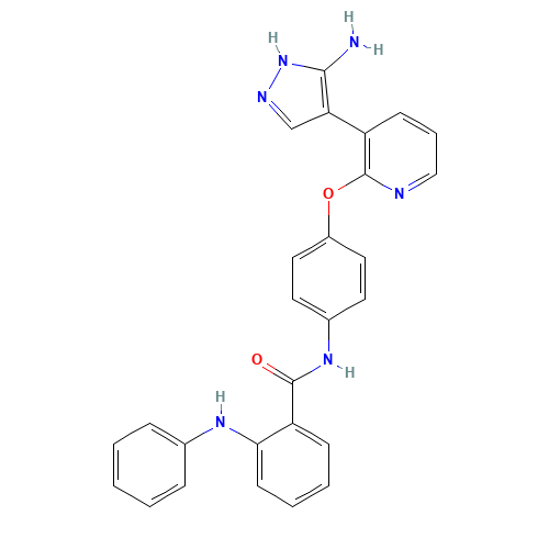 N-[4-[3-(5-amino-1H-pyrazol-4-yl)pyridin-2-yl]oxyphenyl]-2-anilinobenzamide (CAS: 1025751-71-6) - Related Chemical Product