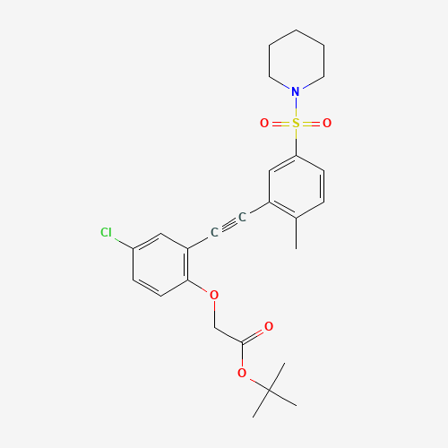 tert-butyl 2-[4-chloro-2-[2-(2-methyl-5-piperidin-1-ylsulfonylphenyl)ethynyl]phenoxy]acetate (CAS: 1240288-07-6) - Related Chemical Product