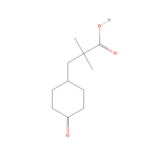 2,2-dimethyl-3-(4-oxocyclohexyl)propanoic acid (CAS: 1158752-65-8) - Chemical Structure and Molecular Formula 