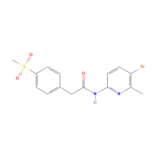 N-(5-bromo-6-methylpyridin-2-yl)-2-(4-methylsulfonylphenyl)acetamide (CAS: 1426805-62-0) - Related Chemical Product