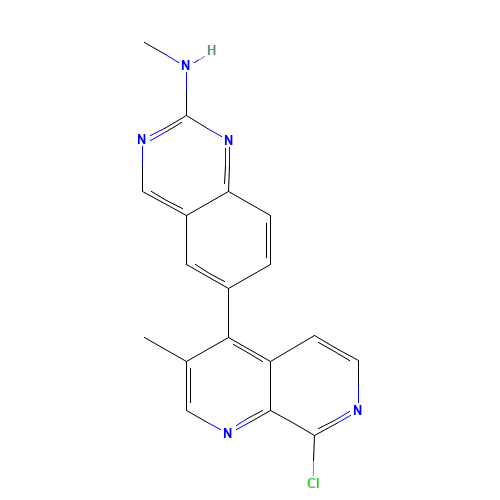 6-(8-chloro-3-methyl-1,7-naphthyridin-4-yl)-N-methylquinazolin-2-amine (CAS: 943606-54-0) - Related Chemical Product