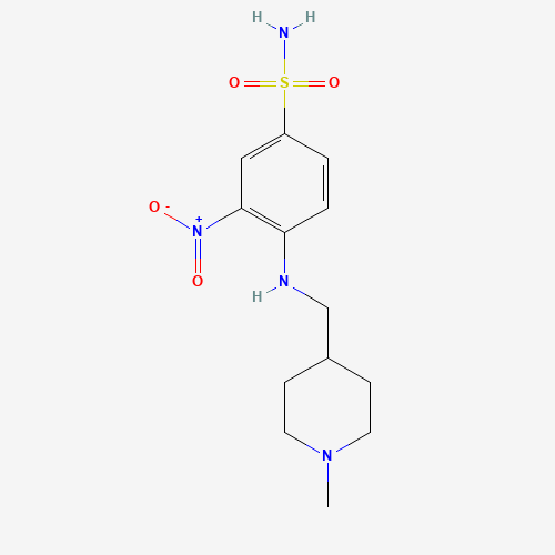 4-[(1-methylpiperidin-4-yl)methylamino]-3-nitrobenzenesulfonamide (CAS: 1228782-48-6) - Chemical Structure and Molecular Formula 