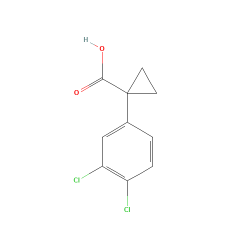 1-(3,4-dichlorophenyl)cyclopropane-1-carboxylic acid (CAS: 342386-78-1) - Chemical Structure and Molecular Formula 