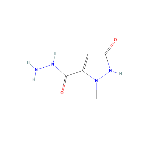 2-methyl-5-oxo-1H-pyrazole-3-carbohydrazide (CAS: 844891-24-3) - Chemical Structure and Molecular Formula 
