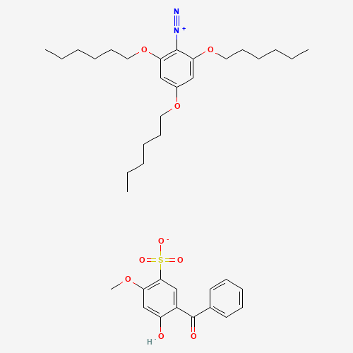 5-benzoyl-4-hydroxy-2-methoxybenzenesulfonate;2,4,6-trihexoxybenzenediazonium (CAS: 220476-38-0) - Chemical Structure and Molecular Formula 