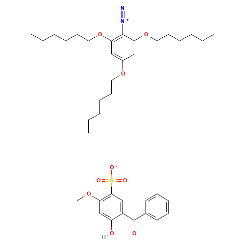 5-benzoyl-4-hydroxy-2-methoxybenzenesulfonate;2,4,6-trihexoxybenzenediazonium (CAS: 220476-38-0) - Related Chemical Product