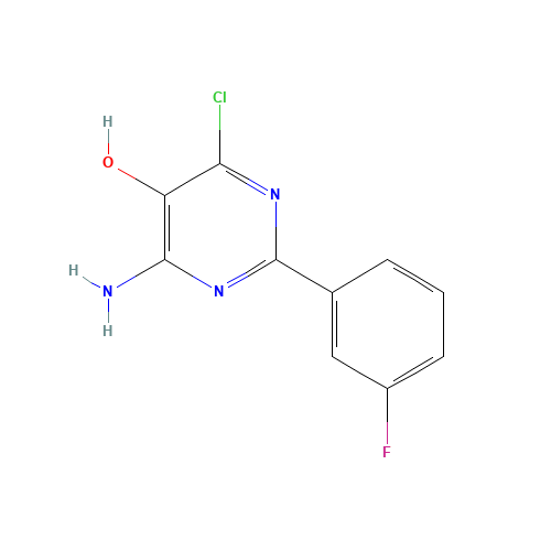 4-amino-6-chloro-2-(3-fluorophenyl)pyrimidin-5-ol (CAS: 1303588-04-6) - Chemical Structure and Molecular Formula 