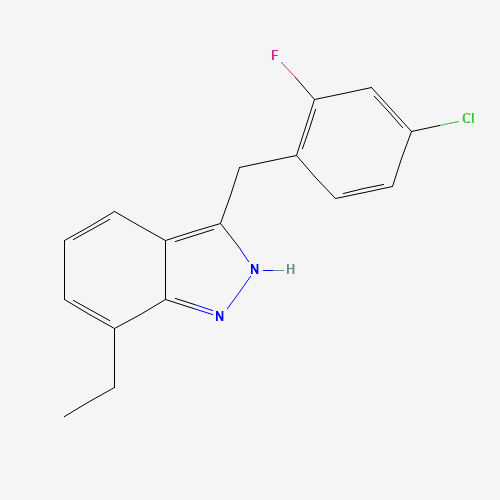 3-[(4-chloro-2-fluorophenyl)methyl]-7-ethyl-2H-indazole (CAS: 1402892-02-7) - Related Chemical Product