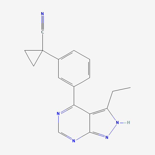 1-[3-(3-ethyl-2H-pyrazolo[3,4-d]pyrimidin-4-yl)phenyl]cyclopropane-1-carbonitrile (CAS: 1363197-85-6) - Related Chemical Product