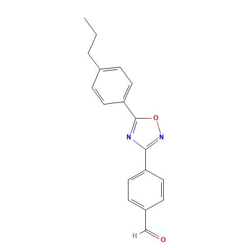 4-[5-(4-propylphenyl)-1,2,4-oxadiazol-3-yl]benzaldehyde (CAS: 635701-92-7) - Chemical Structure and Molecular Formula 