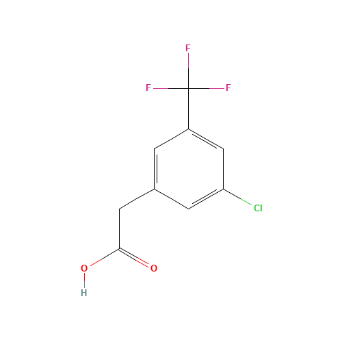 2-[3-chloro-5-(trifluoromethyl)phenyl]acetic acid (CAS: 886496-99-7) - Chemical Structure and Molecular Formula 