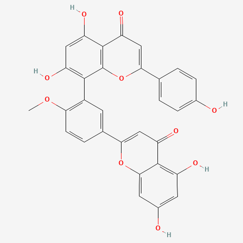8-[5-(5,7-dihydroxy-4-oxochromen-2-yl)-2-methoxyphenyl]-5,7-dihydroxy-2-(4-hydroxyphenyl)chromen-4-one (CAS: 521-32-4) - Related Chemical Product