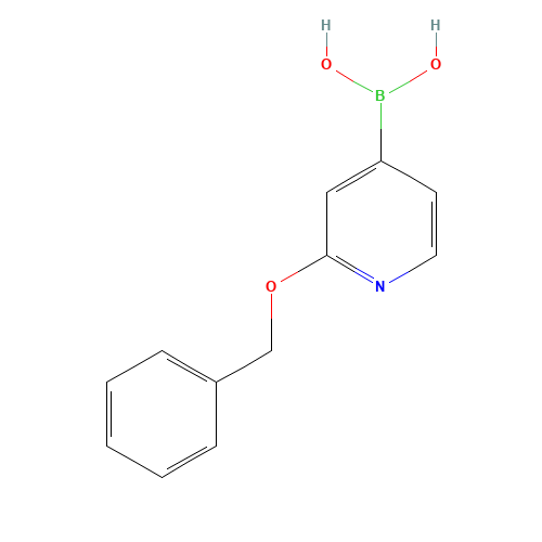 (2-phenylmethoxypyridin-4-yl)boronic acid (CAS: 1256355-62-0) - Chemical Structure and Molecular Formula 