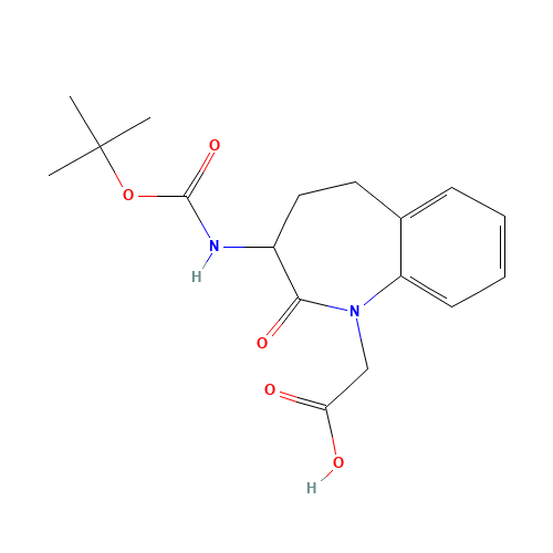 2-[3-[(2-methylpropan-2-yl)oxycarbonylamino]-2-oxo-4,5-dihydro-3H-1-benzazepin-1-yl]acetic acid (CAS: 103105-97-1) - Related Chemical Product