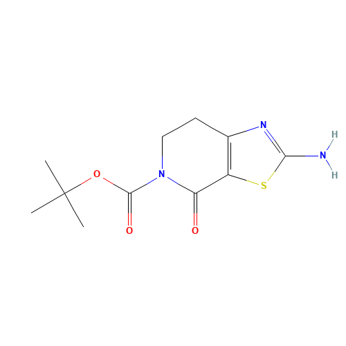 tert-butyl 2-amino-4-oxo-6,7-dihydro-[1,3]thiazolo[5,4-c]pyridine-5-carboxylate (CAS: 1312412-88-6) - Chemical Structure and Molecular Formula 