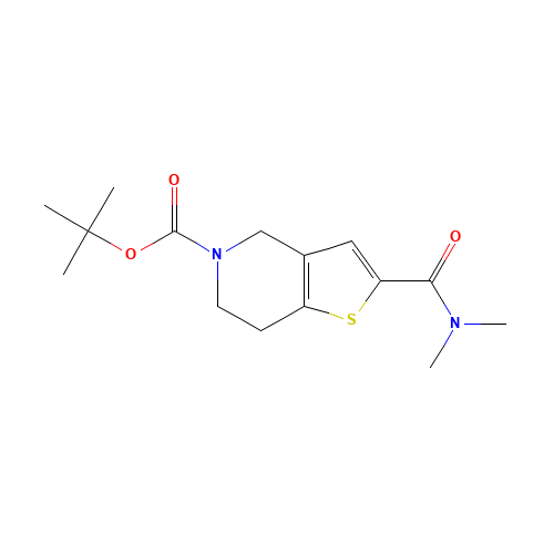 tert-butyl 2-(dimethylcarbamoyl)-6,7-dihydro-4H-thieno[3,2-c]pyridine-5-carboxylate (CAS: 230301-70-9) - Chemical Structure and Molecular Formula 
