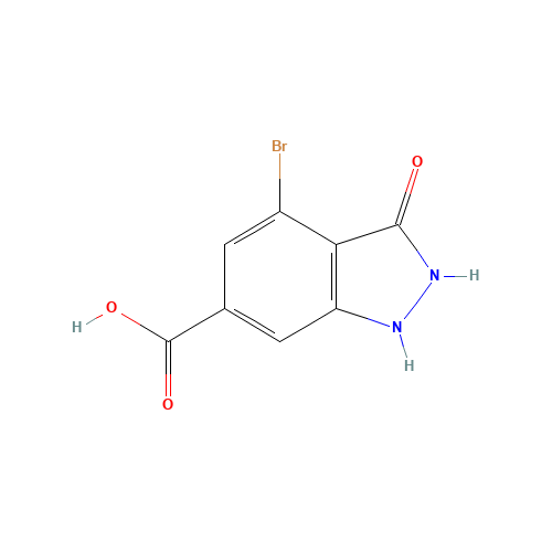 4-bromo-3-oxo-1,2-dihydroindazole-6-carboxylic acid (CAS: 885520-30-9) - Chemical Structure and Molecular Formula 