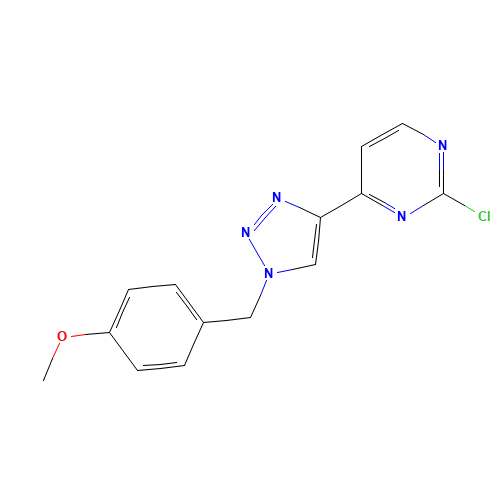 2-chloro-4-[1-[(4-methoxyphenyl)methyl]triazol-4-yl]pyrimidine (CAS: 1312535-66-2) - Chemical Structure and Molecular Formula 