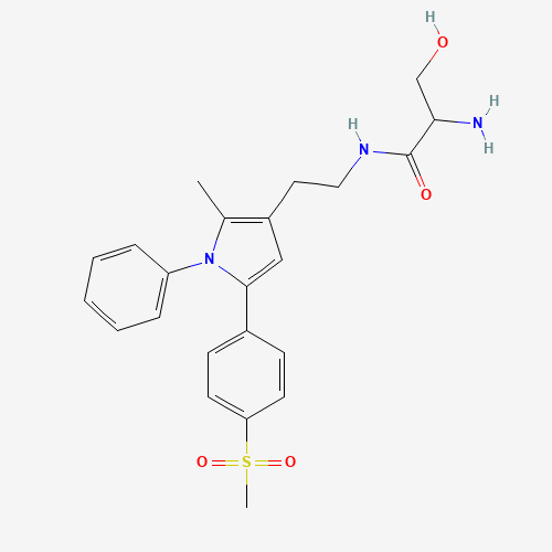2-amino-3-hydroxy-N-[2-[2-methyl-5-(4-methylsulfonylphenyl)-1-phenylpyrrol-3-yl]ethyl]propanamide (CAS: 1386392-36-4) - Related Chemical Product