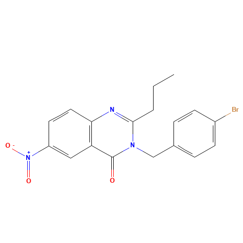 3-[(4-bromophenyl)methyl]-6-nitro-2-propylquinazolin-4-one (CAS: 156483-24-8) - Related Chemical Product