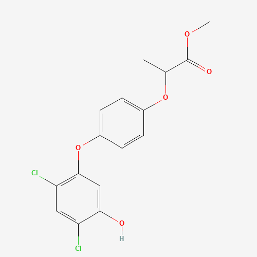 methyl 2-[4-(2,4-dichloro-5-hydroxyphenoxy)phenoxy]propanoate (CAS: 124992-48-9) - Chemical Structure and Molecular Formula 