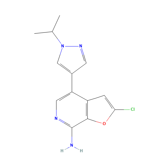 2-chloro-4-(1-propan-2-ylpyrazol-4-yl)furo[2,3-c]pyridin-7-amine (CAS: 1326714-20-8) - Related Chemical Product