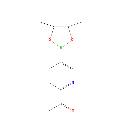 1-[5-(4,4,5,5-tetramethyl-1,3,2-dioxaborolan-2-yl)pyridin-2-yl]ethanone (CAS: 741709-59-1) - Chemical Structure and Molecular Formula 